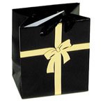 Gold Bow & Black Glossy Bag Series 